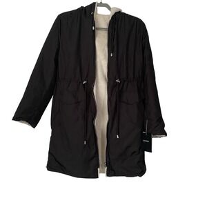 Ellen‎ Tracy Reversible Faux Fur Jacket Cream Black Size Small NWT Women's Coat